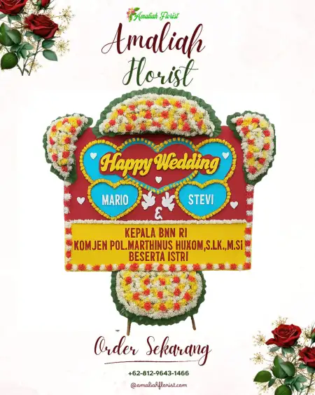Papan Bunga Pernikahan Gereja Gbi Mawar Sharon